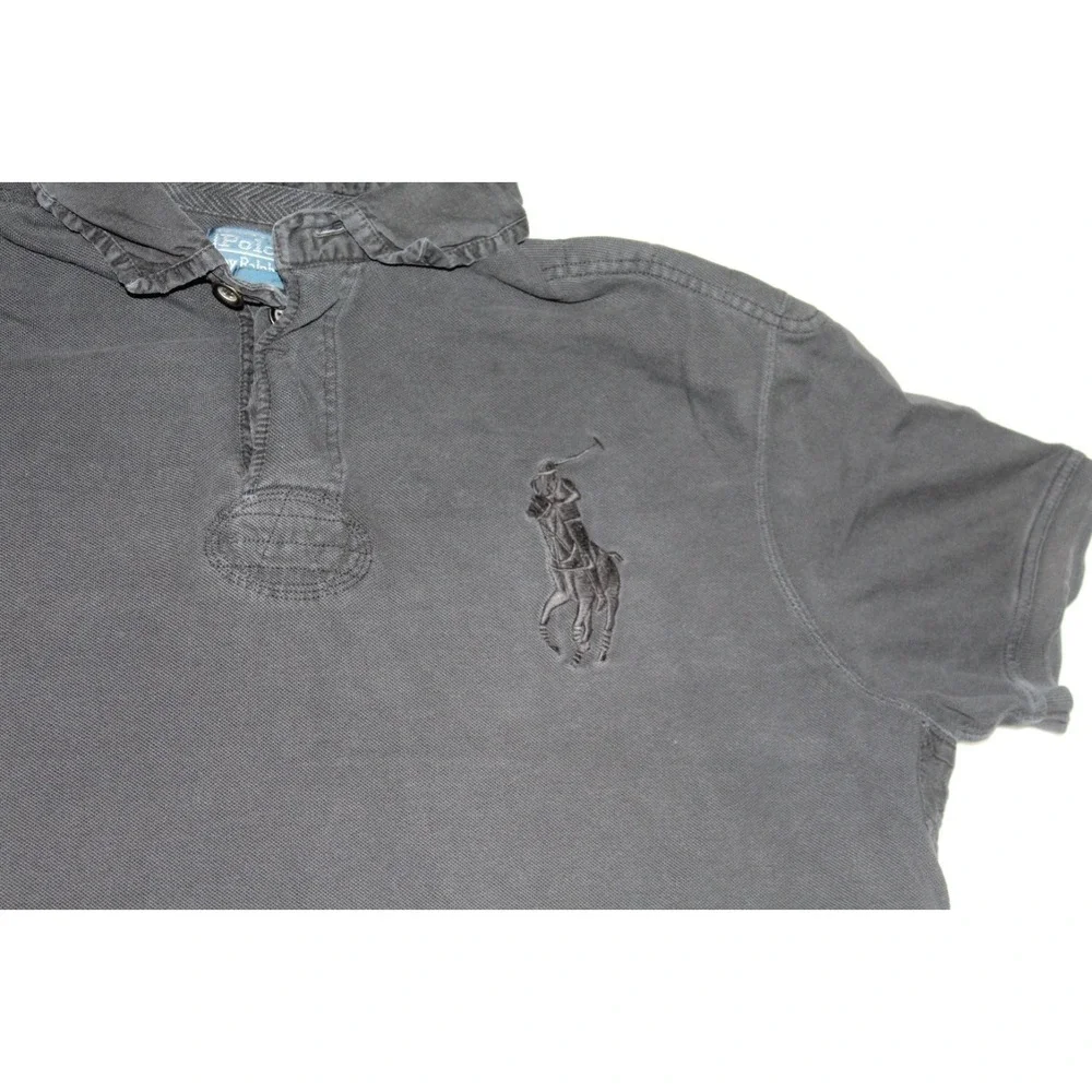 Polo Ralph Lauren Men Black Polo Shirt Big Pony Collared Size XXL